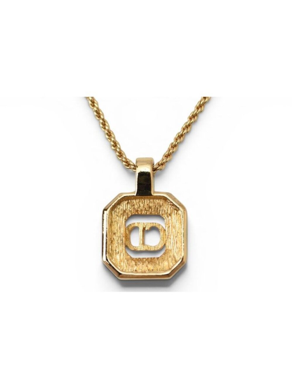 Dior Necklace Choka Vintage Line Stone CD Logo Gold Black - Picture 3 of 5